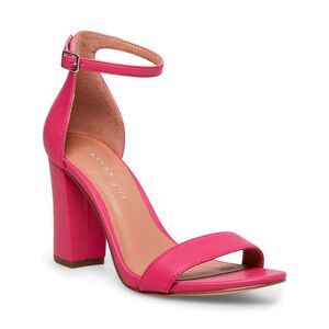 MADDEN GIRL Womens Pink Padded Bella Round Toe Block Heel Sandals Shoes 7.5 M